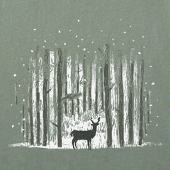 Men's Magic Deer in Snowy Woods Long Sleeve Crusher Tee