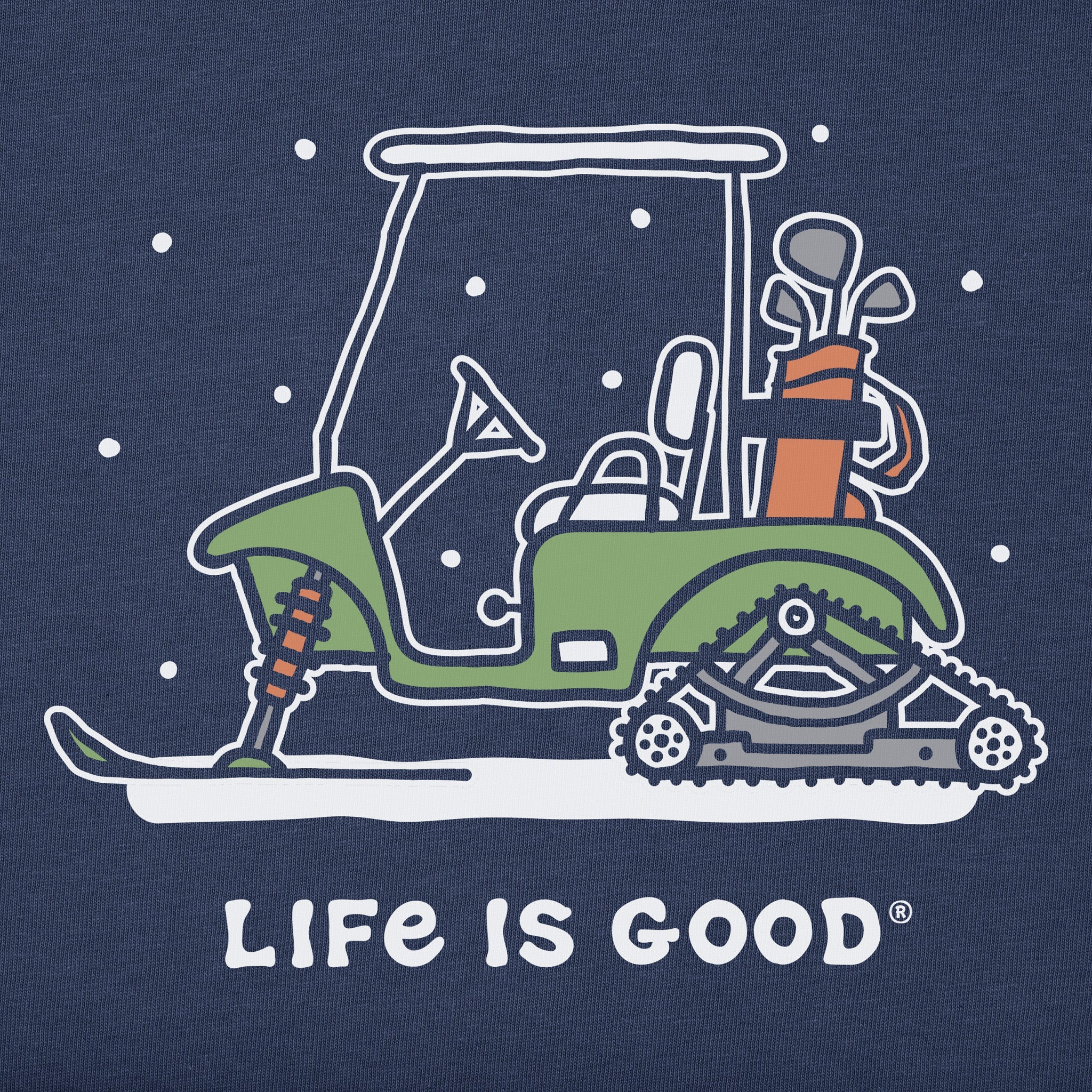 Men's Snowy Golf Cart Long Sleeve Crusher Tee