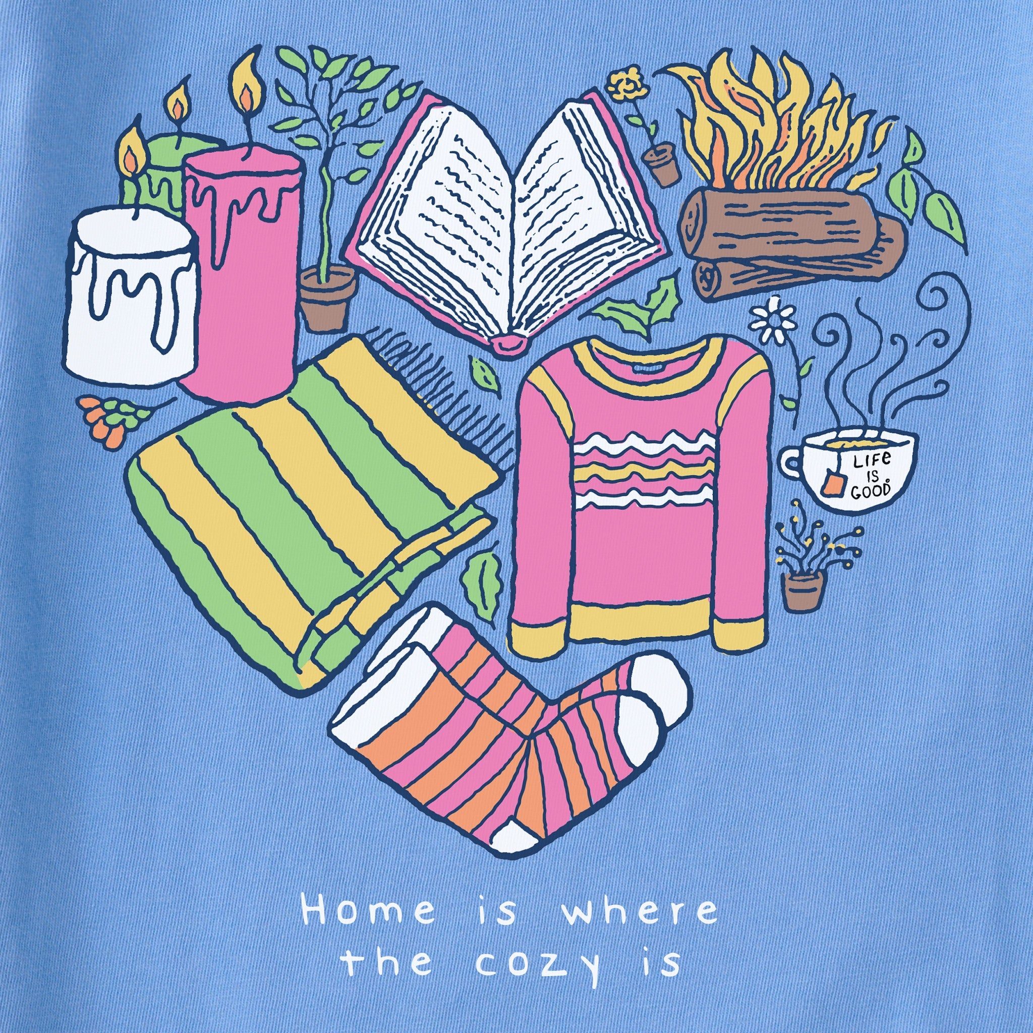 Women's Home is Where the Cozy Is Long Sleeve Crusher Tee