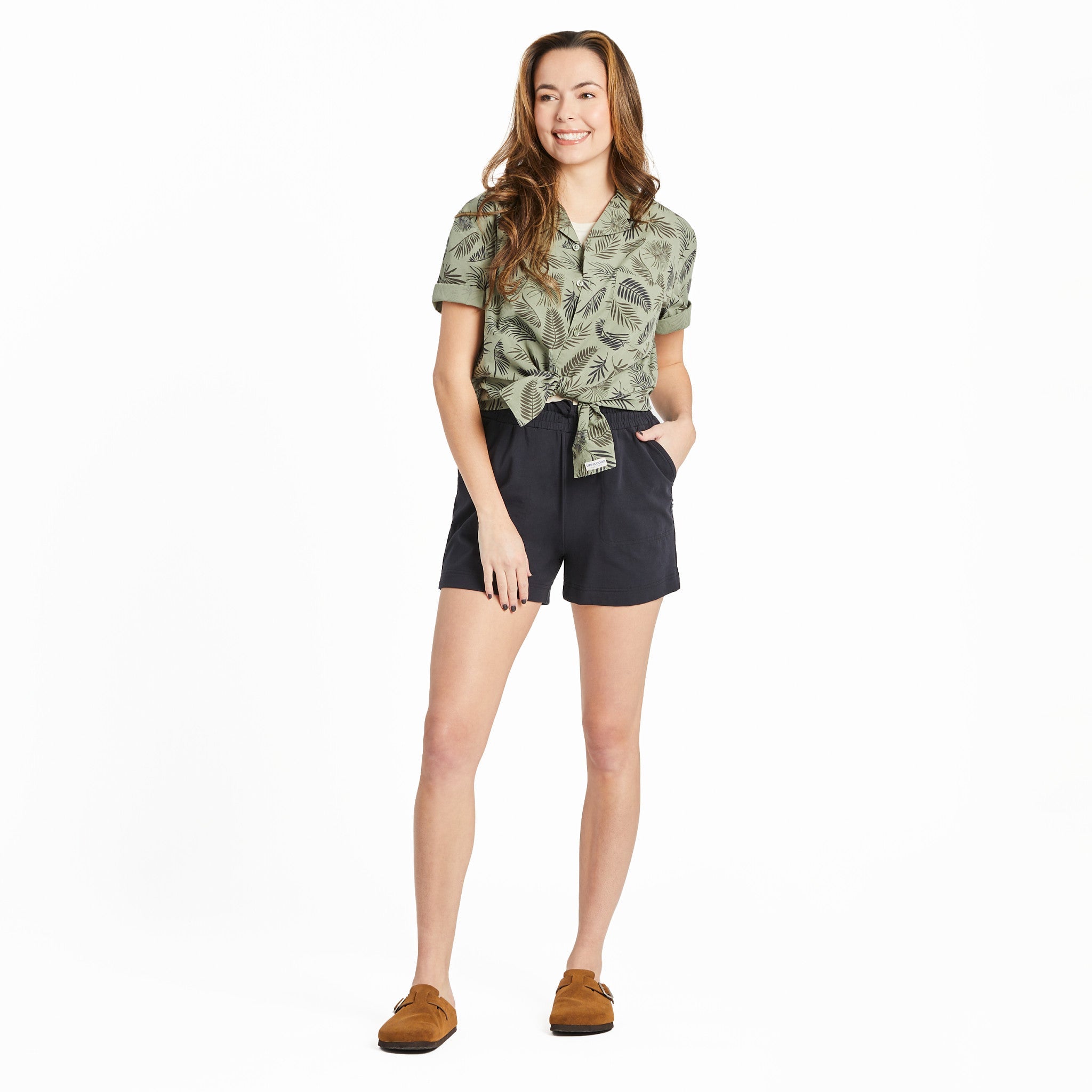Men's Falling Ferns Pattern Camp Shirt