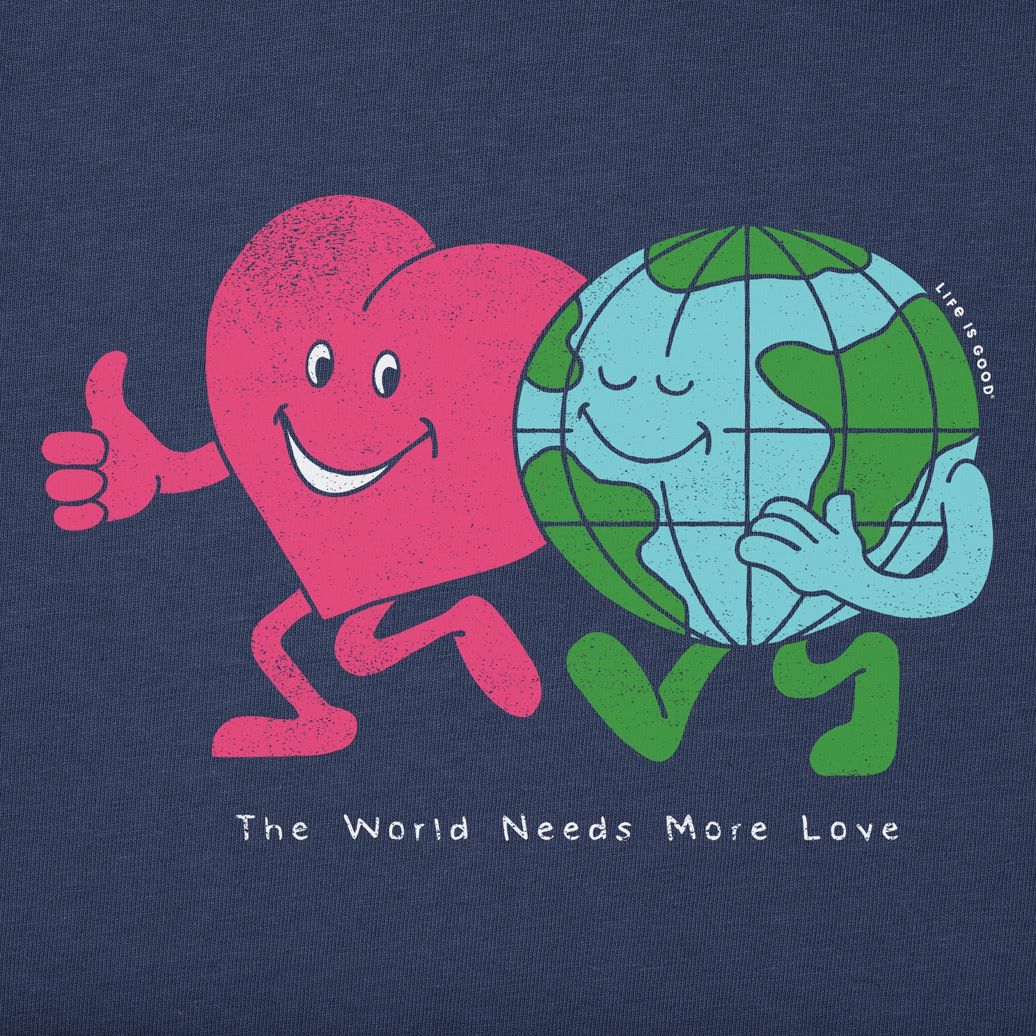 Women's Heart & World Needs More Love Short Sleeve Crusher Boxy Tee