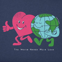 Women's Heart & World Needs More Love Short Sleeve Crusher Boxy Tee