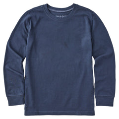 Kids Solid Long Sleeve Crusher Tee