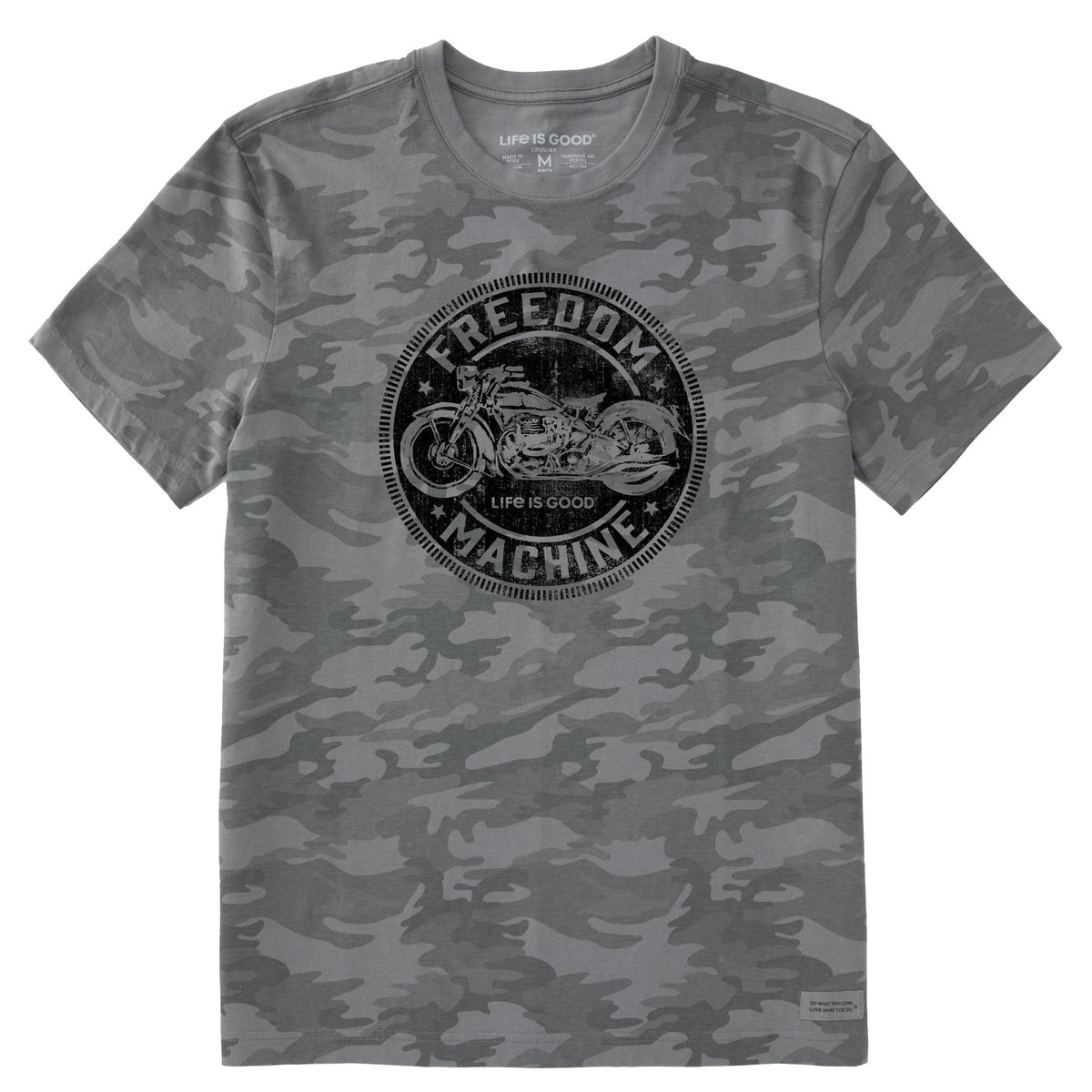 Men's Freedom Machine Motorcyle Short Sleeve Allover Printed Crusher Tee