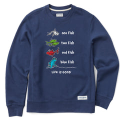 Men's One Fish Two Fish Book Cover Simply True Fleece Crew