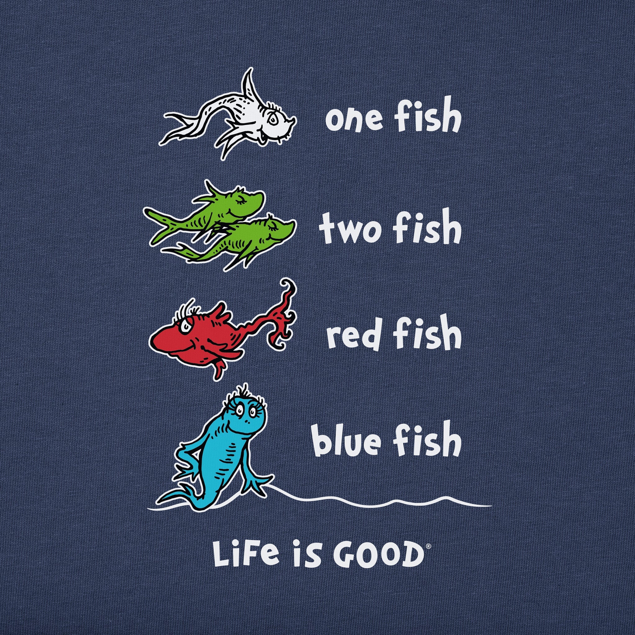 Men's One Fish Two Fish Book Cover Simply True Fleece Crew