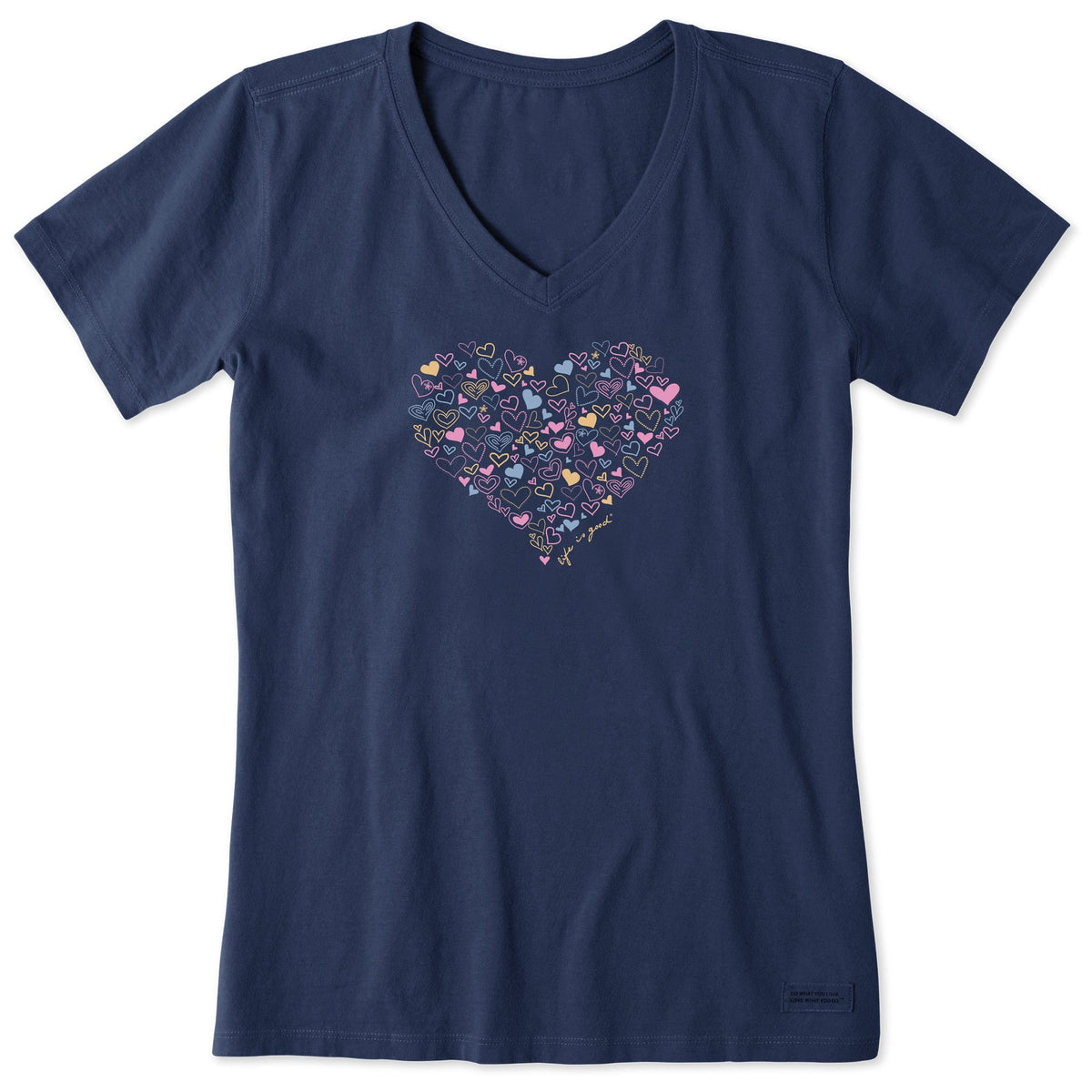 Women's Hearty Heart Short Sleeve Vee
