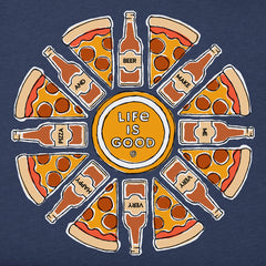 Men's Pizza and Beer Happy Mandala Short Sleeve Tee