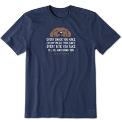 Men's I'll Be Watching You Chocolate Lab Short Sleeve Tee