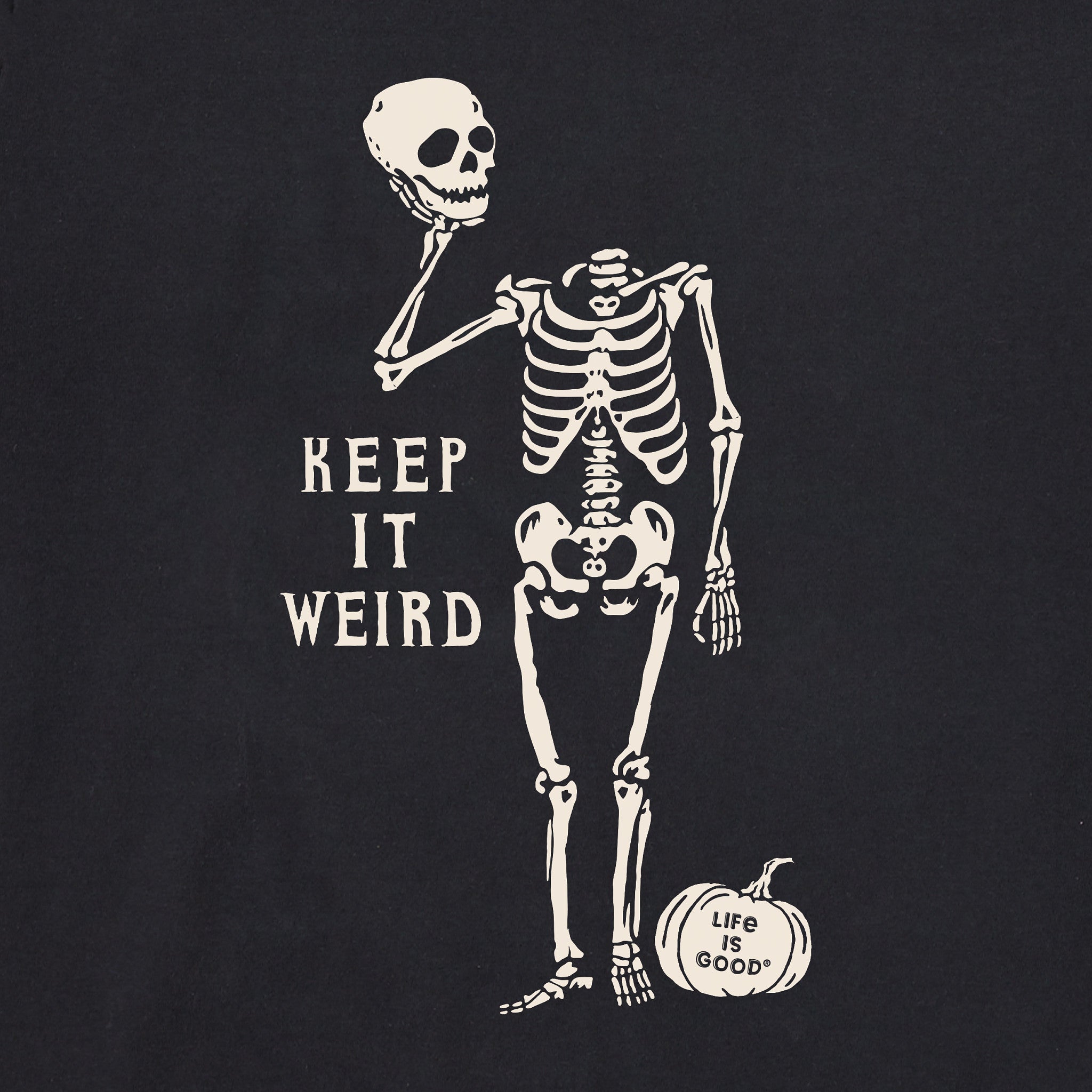 Men's Keep it Weird Skeleton Long Sleeve Crusher Tee