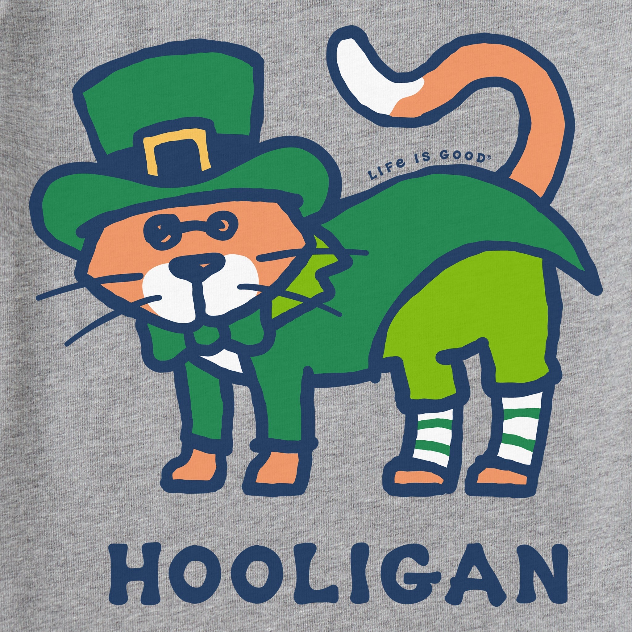 Women's Cat Lucky Leprechaun Short Sleeve Crusher Tee