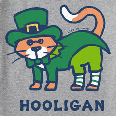 Women's Cat Lucky Leprechaun Short Sleeve Crusher Tee
