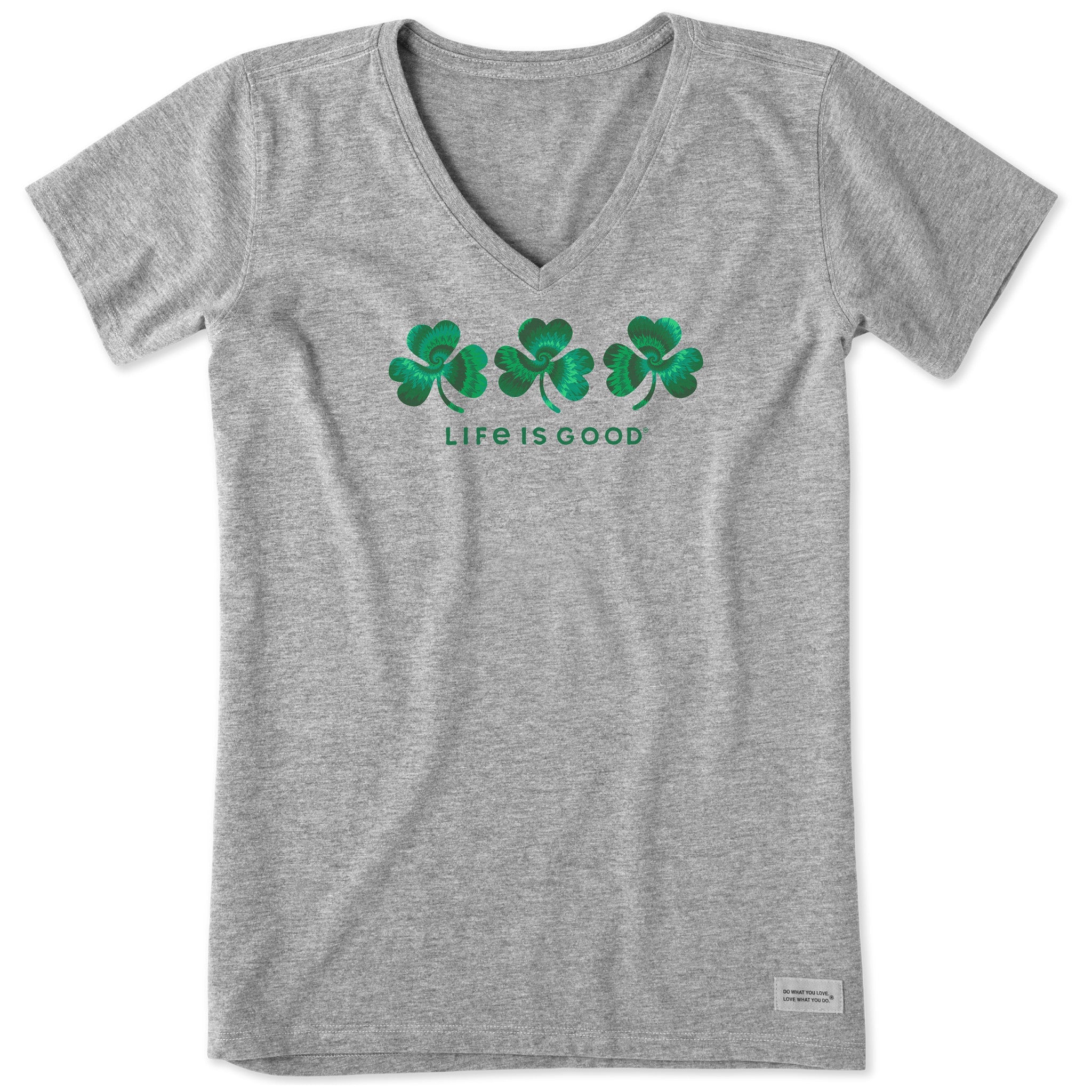Women's 3 Tie Dye Clovers Short Sleeve Crusher Vee