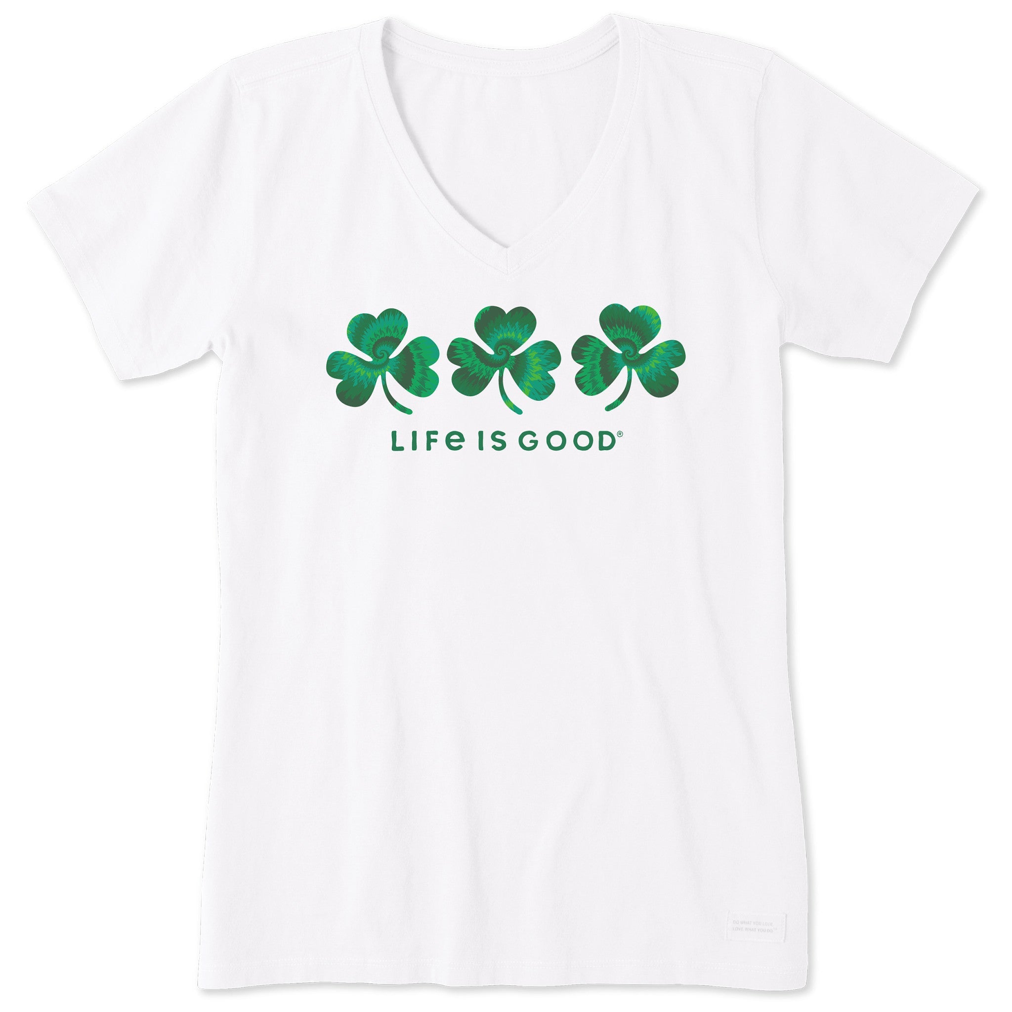 Women's 3 Tie Dye Clovers Short Sleeve Crusher Vee