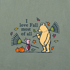 Men's Winnie I love Fall Most of All Long Sleeve Crusher Tee