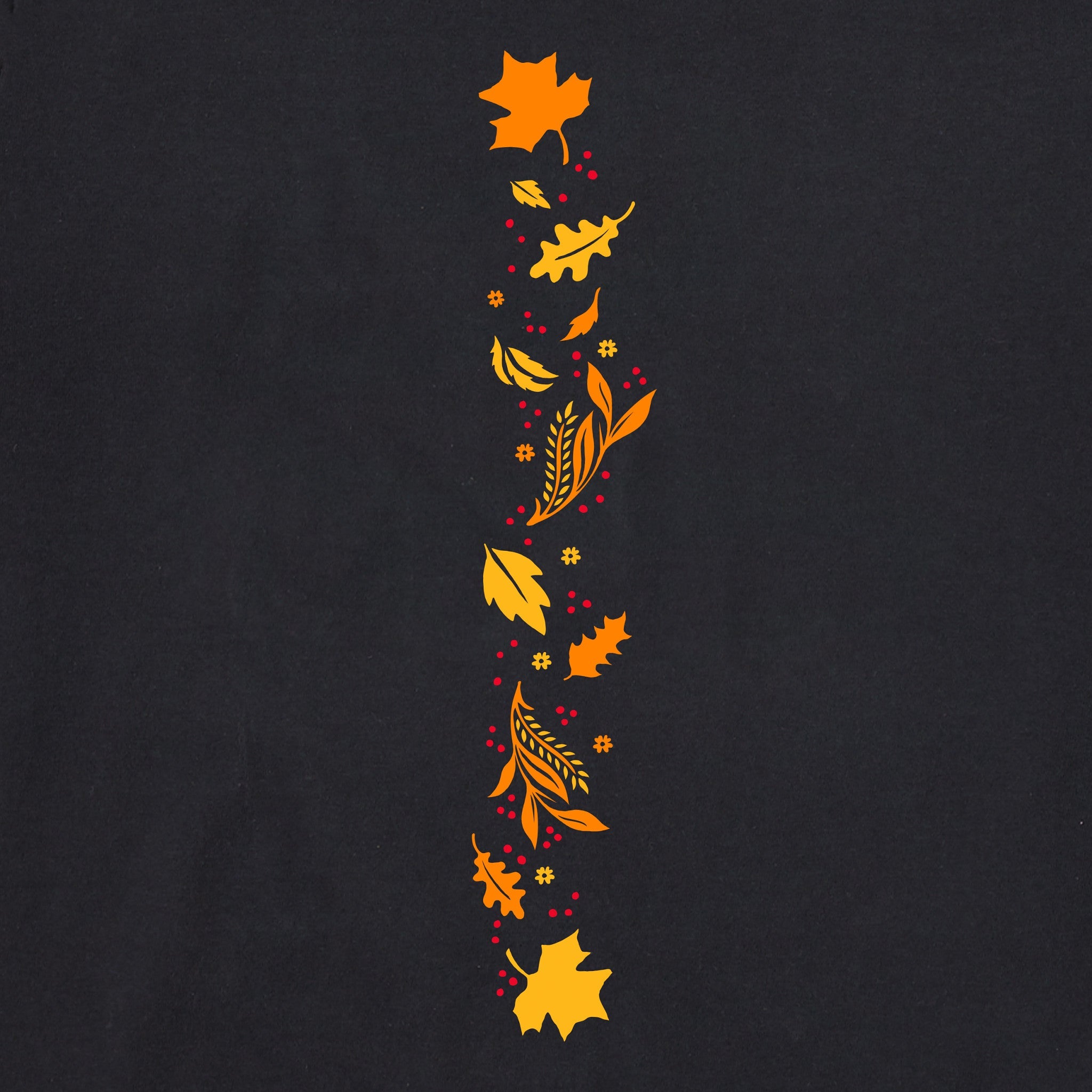Women's Fall Leafy Heart Long Sleeve Crusher Vee