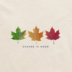 Women's Change is Good 3 Leaves Short Sleeve Crusher Vee