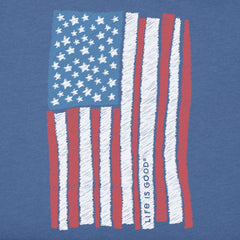 Kids Scribble Flag Short Sleeve Crusher Tee