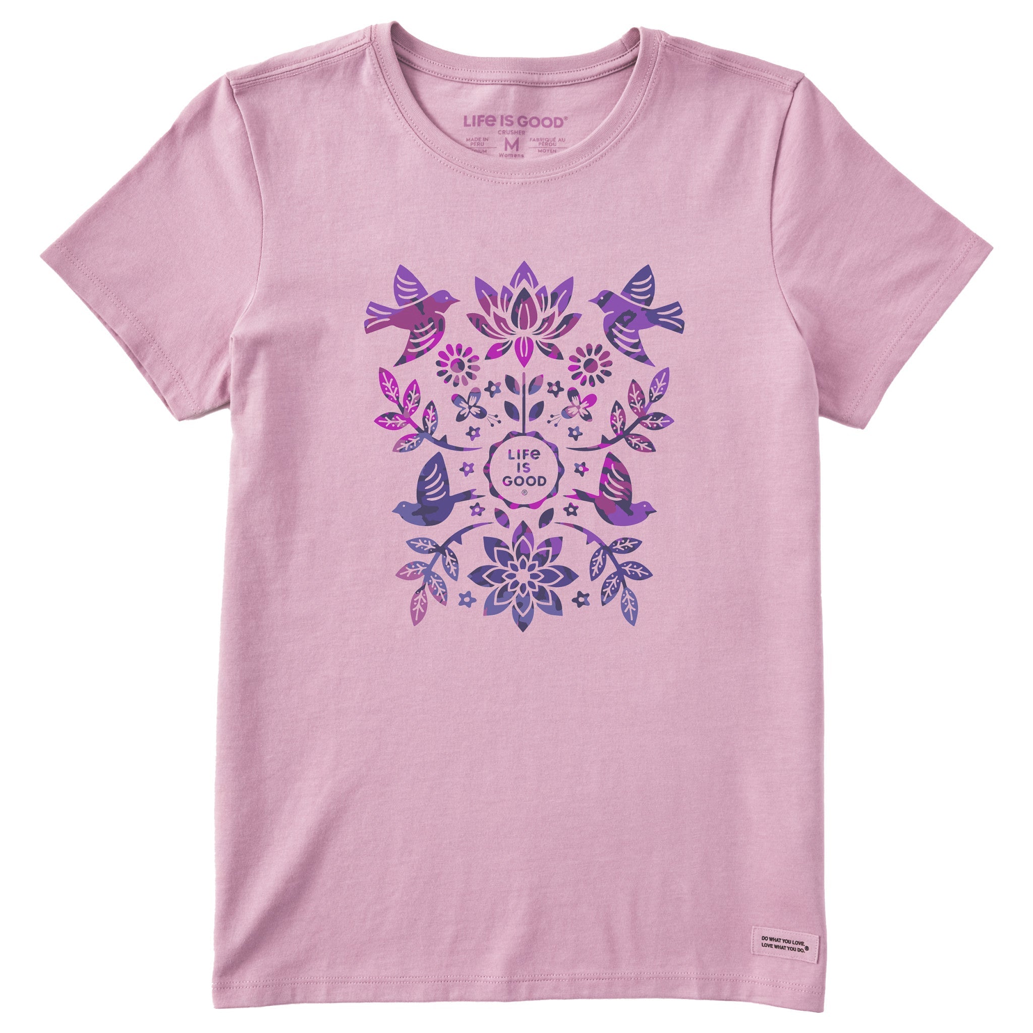 Women's Folk Art Garden Tie Dye Short Sleeve Tee