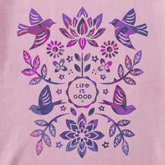 Women's Folk Art Garden Tie Dye Short Sleeve Tee