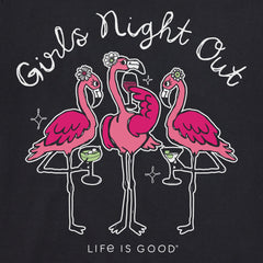 Women's Girls Night Out Flamingo Short Sleeve Crusher Vee