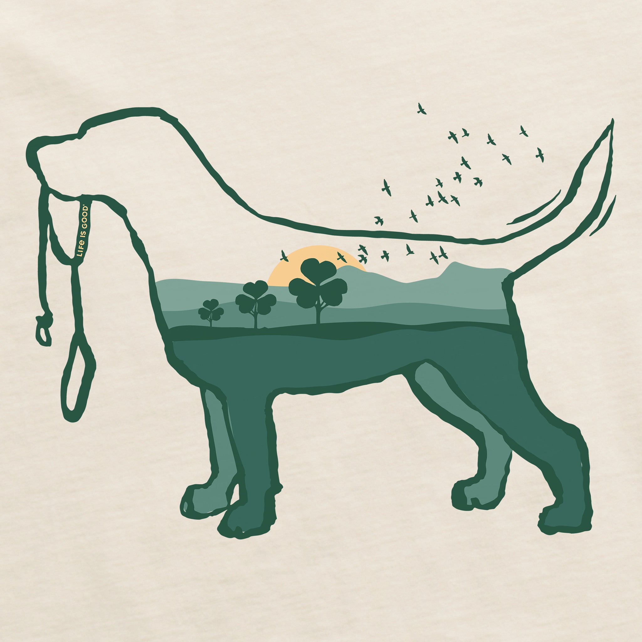 Women's Clover Dogscape Short Sleeve Crusher Tee