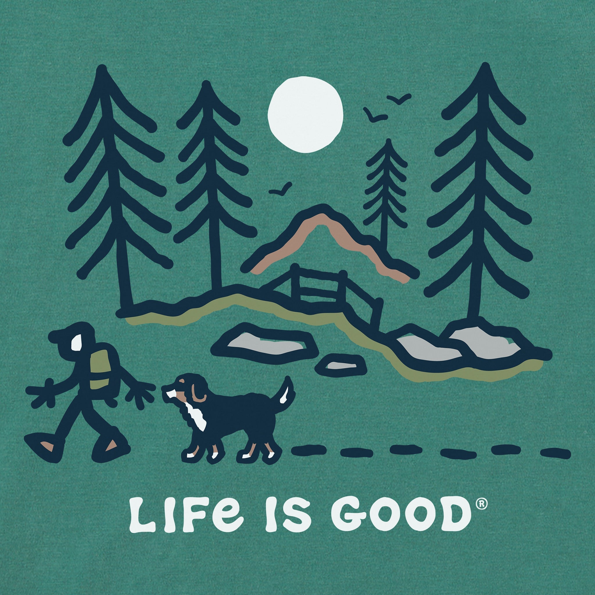 Men's Bernese Hiking Through the Woods Short Sleeve Crusher Tee