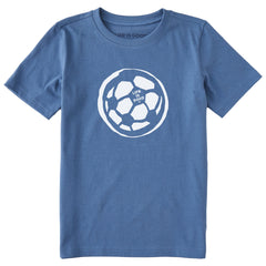 Kids Soccer Ball Sketch Short Sleeve Crusher Tee