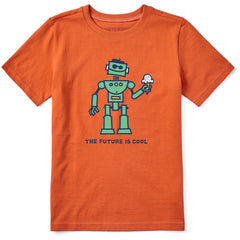 Kids Cool Robot Short Sleeve Crusher Tee