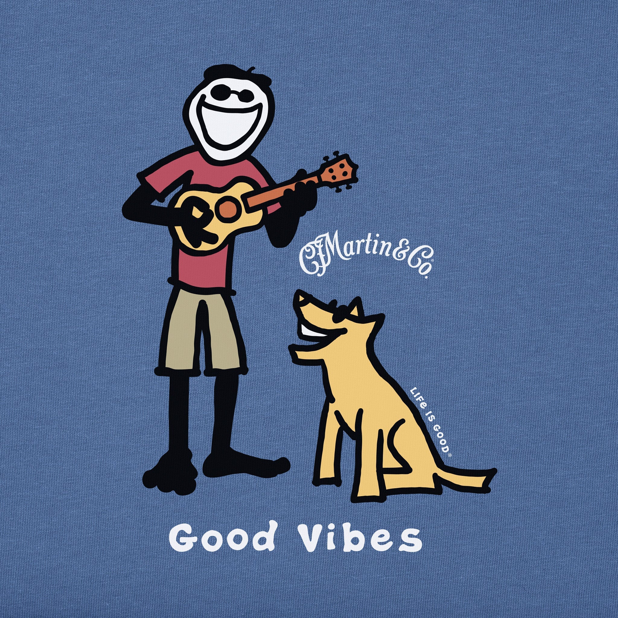 Women's Jake & Rocket Martin Guitar Good Vibes Short Sleeve Crusher Tee