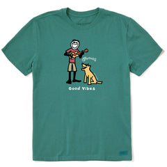 Men's Jake & Rocket Martin Guitar Good Vibes Short Sleeve Crusher Tee