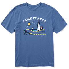 Men's I Like it Here Lighthouse Walk Short Sleeve Tee