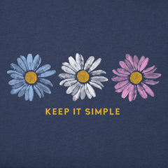Women's Keep it Simple Trio Daisy Short Sleeve Vee