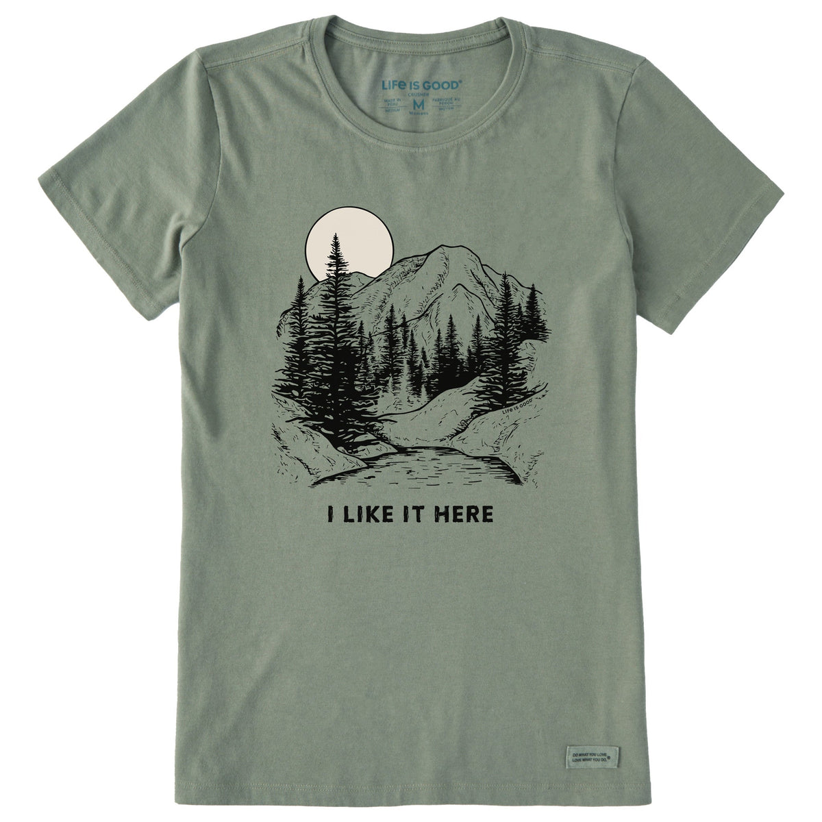 Women's I Like it Here Take it Outside Mountains Short Sleeve Crusher Tee