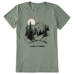 Women's I Like it Here Take it Outside Mountains Short Sleeve Crusher Tee