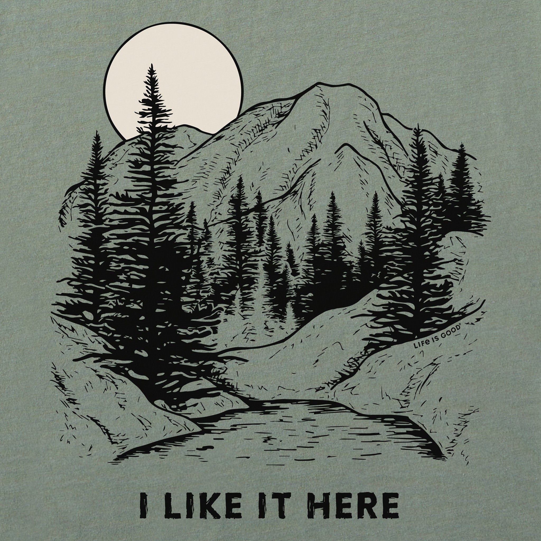 Women's I Like it Here Take it Outside Mountains Short Sleeve Crusher Tee