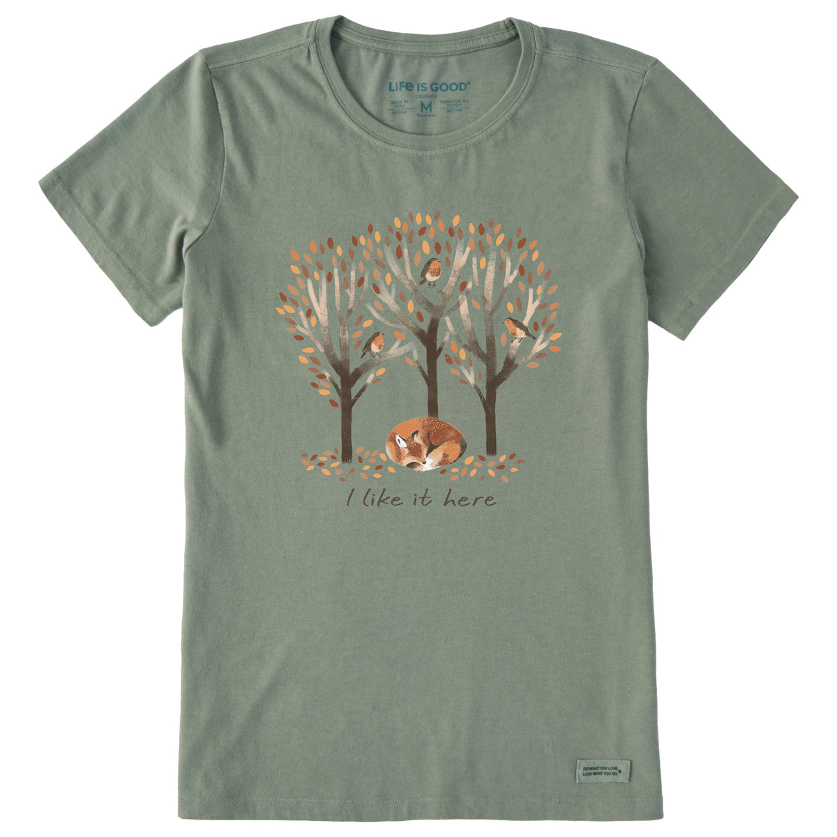 Women's I Like it Here Fox Short Sleeve Crusher Tee