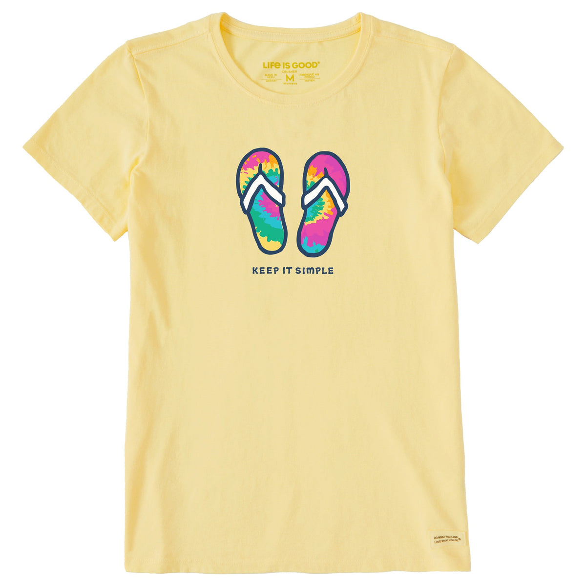 Women's Keep it Simple Tie Dye Flip Flops Short Sleeve Crusher Tee