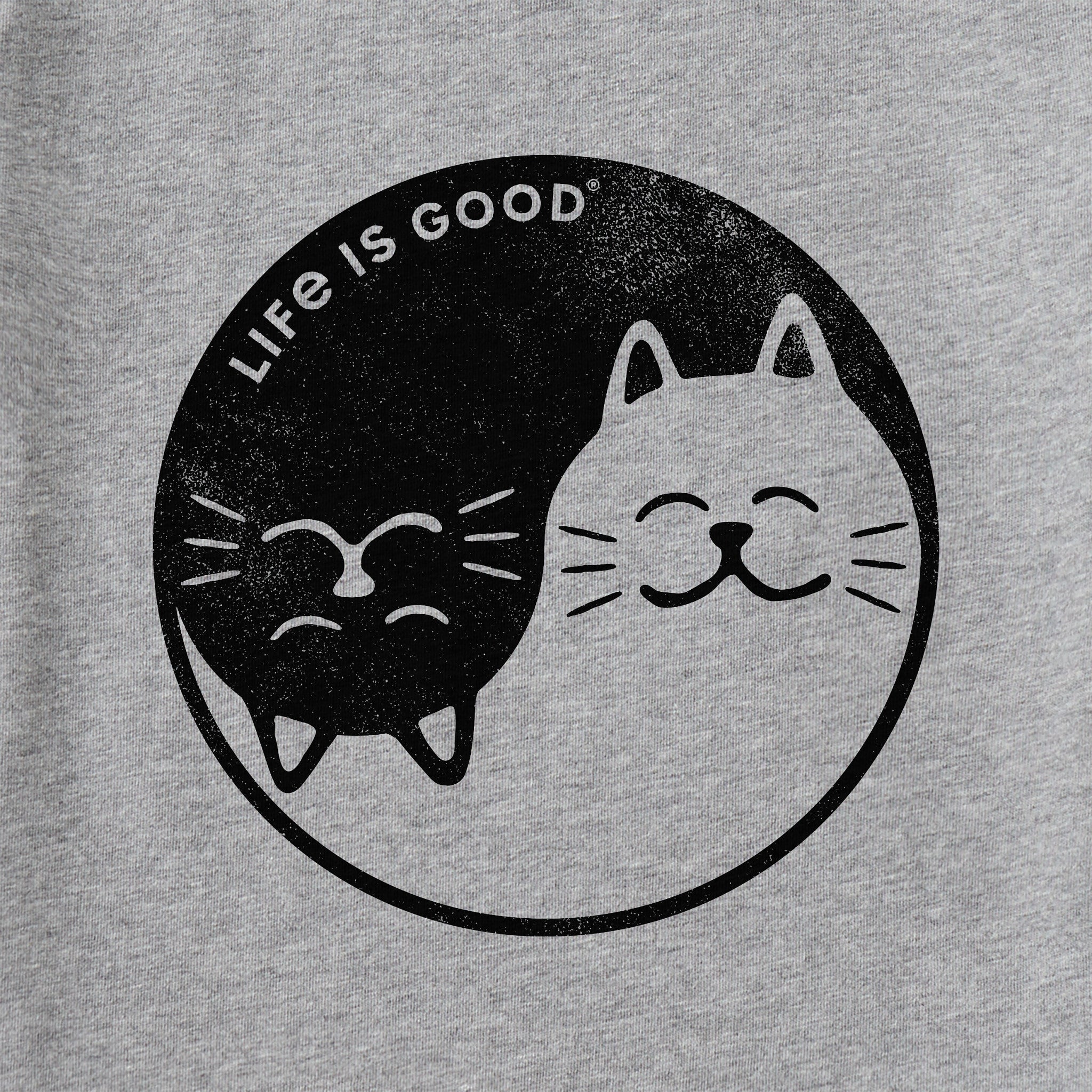 Women's Cat Yin and Yang Short Sleeve Crusher Vee