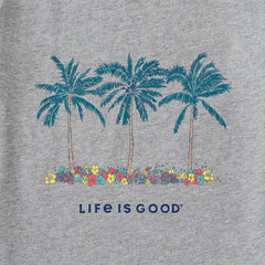 Women's Cool Palm Flowers Short Sleeve Vee