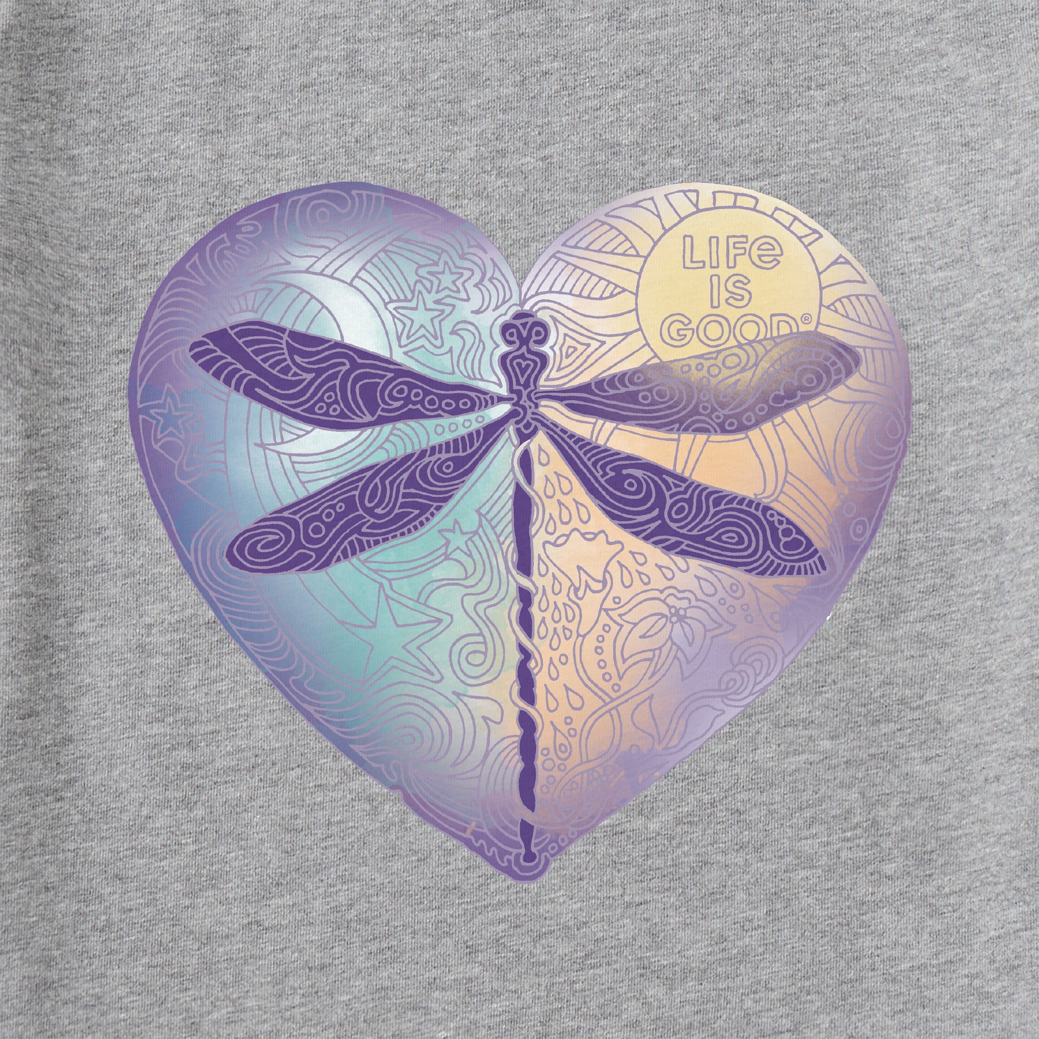 Women's Dragonfly Heart Short Sleeve Vee