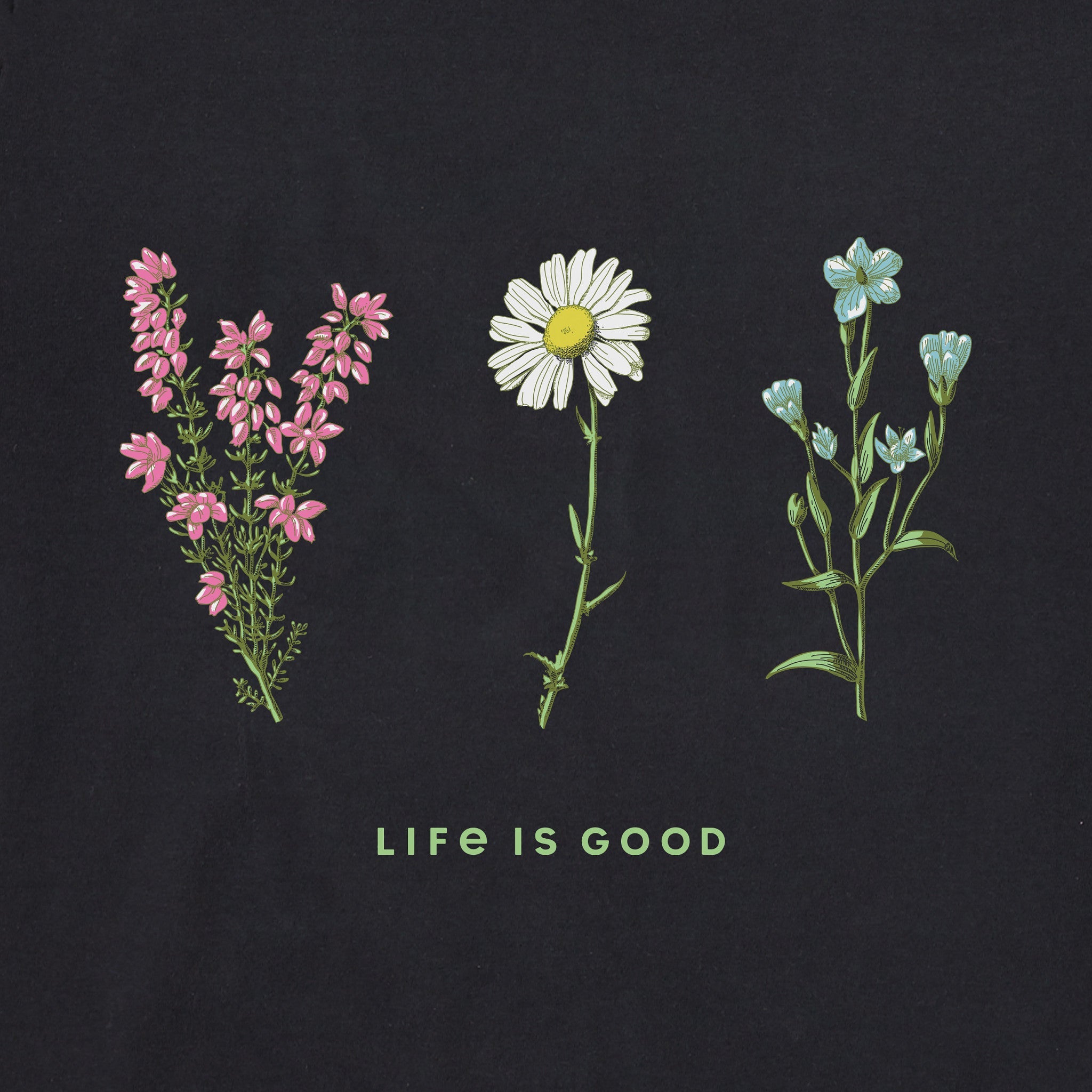 Women's Detailed Wildflowers Short Sleeve Crusher Tee
