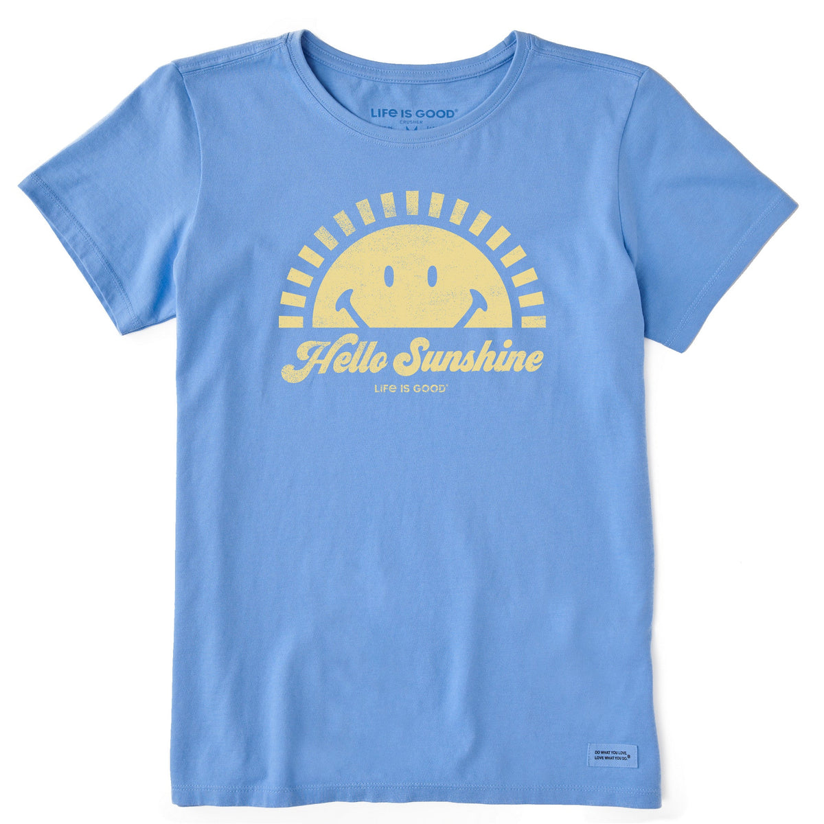 Women's Hello Sunshine Smiling Sun Short Sleeve Crusher Tee