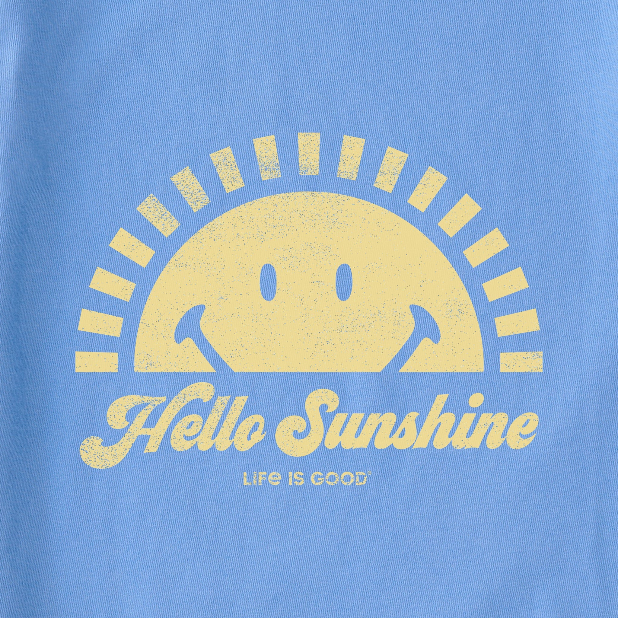 Women's Hello Sunshine Smiling Sun Short Sleeve Crusher Tee