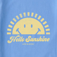 Women's Hello Sunshine Smiling Sun Short Sleeve Crusher Tee