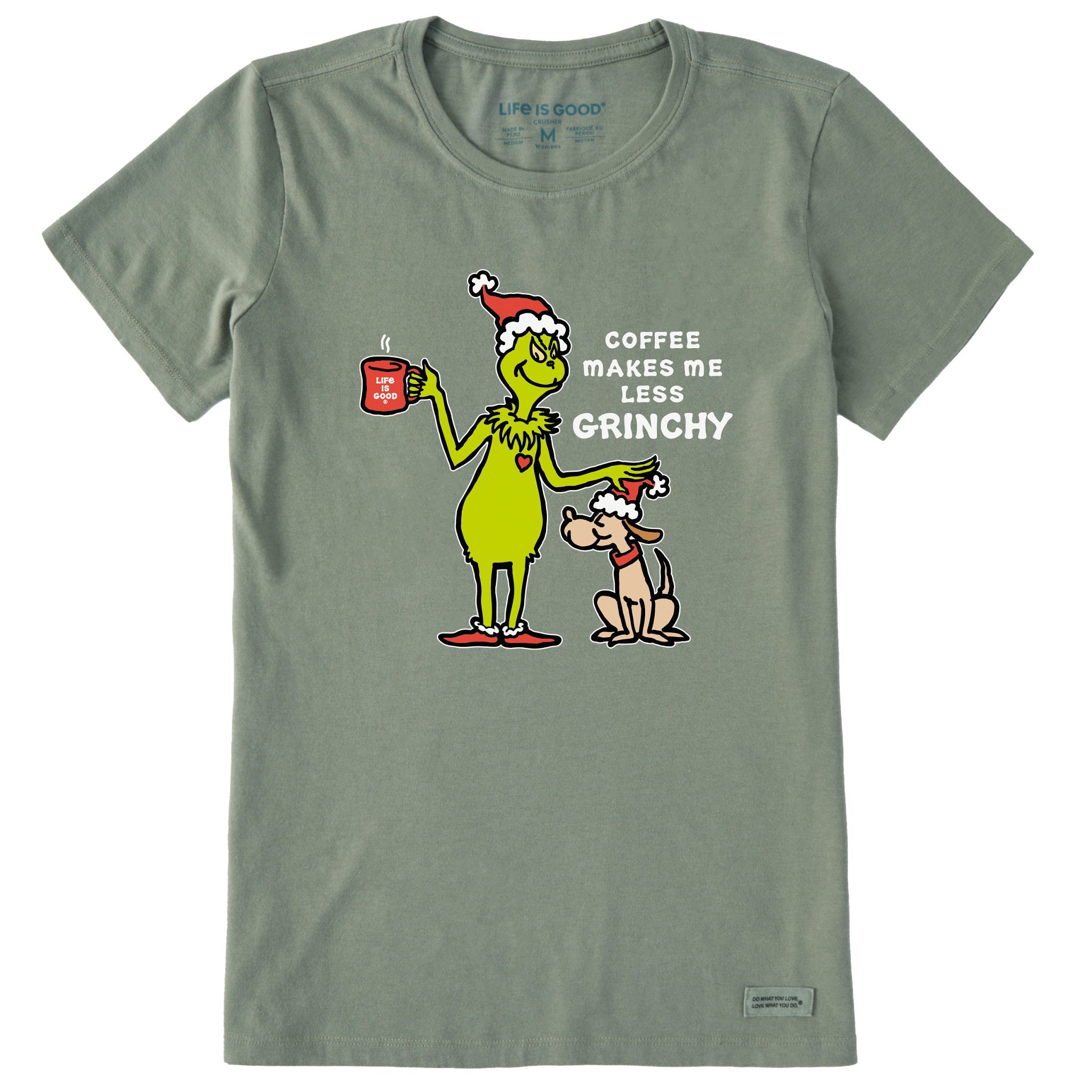 Women's Less Grinchy Coffee Short Sleeve Crusher Tee