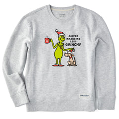 Women's Less Grinchy Coffee Simply True Fleece Crew