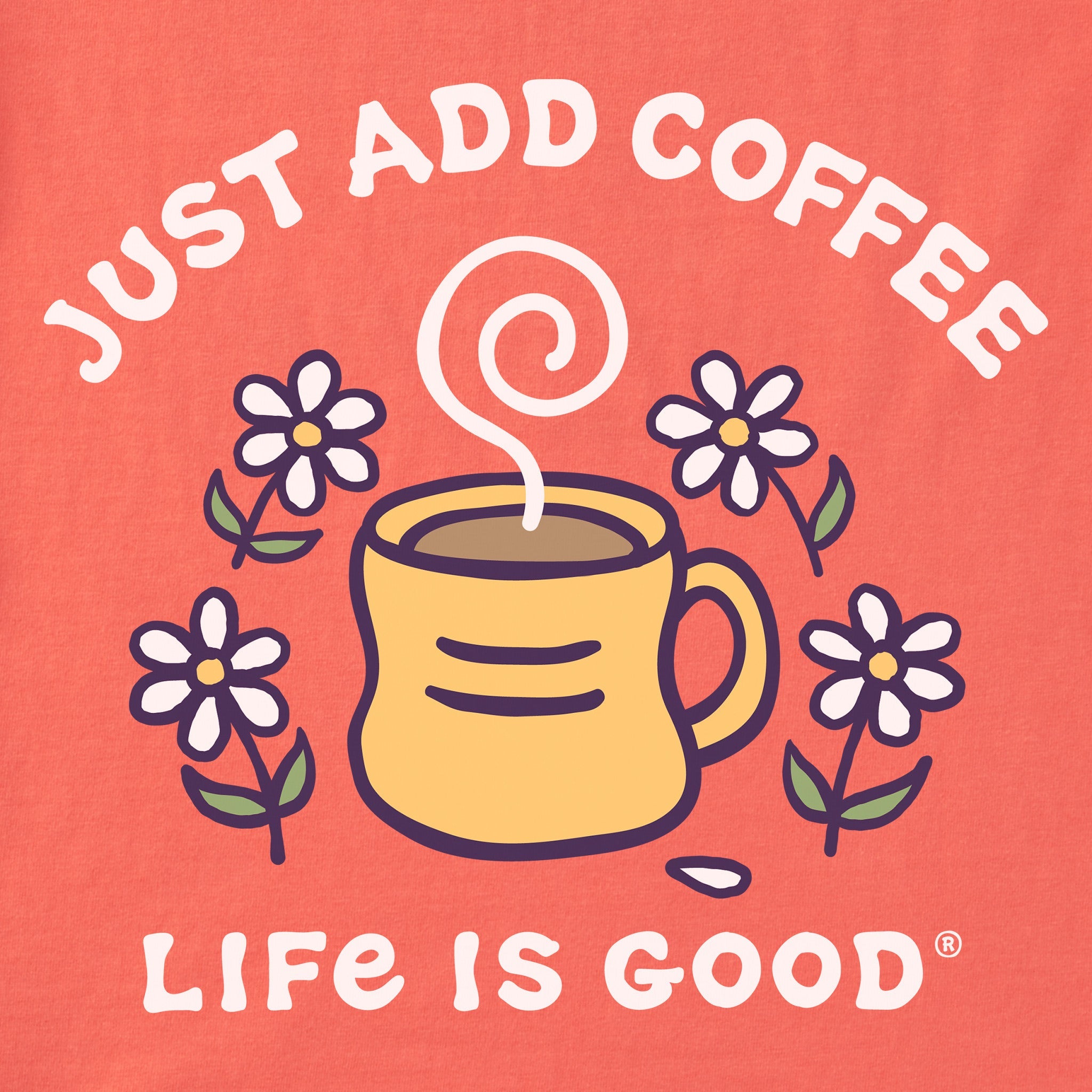Women's Just Add Coffee & Daisies Short Sleeve Tee