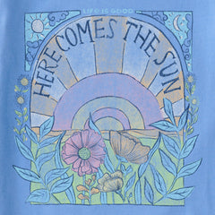 Women's Here Comes The Sun Hippie Short Sleeve Crusher Boxy Tee