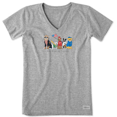 Women's Dog Days of Summer Baseball Short Sleeve Vee